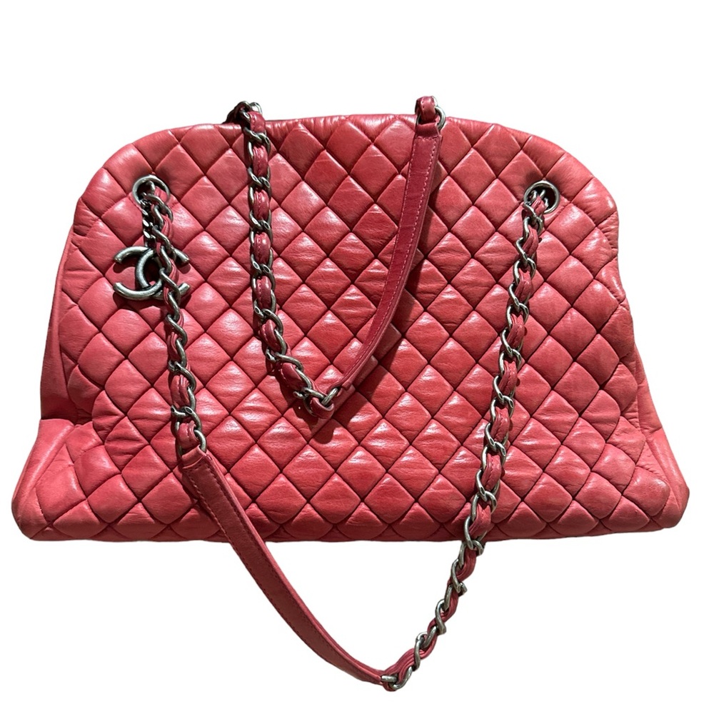 CHANEL Quilted Nubuck Leather Just
Mademoiselle medium Bowling Bag